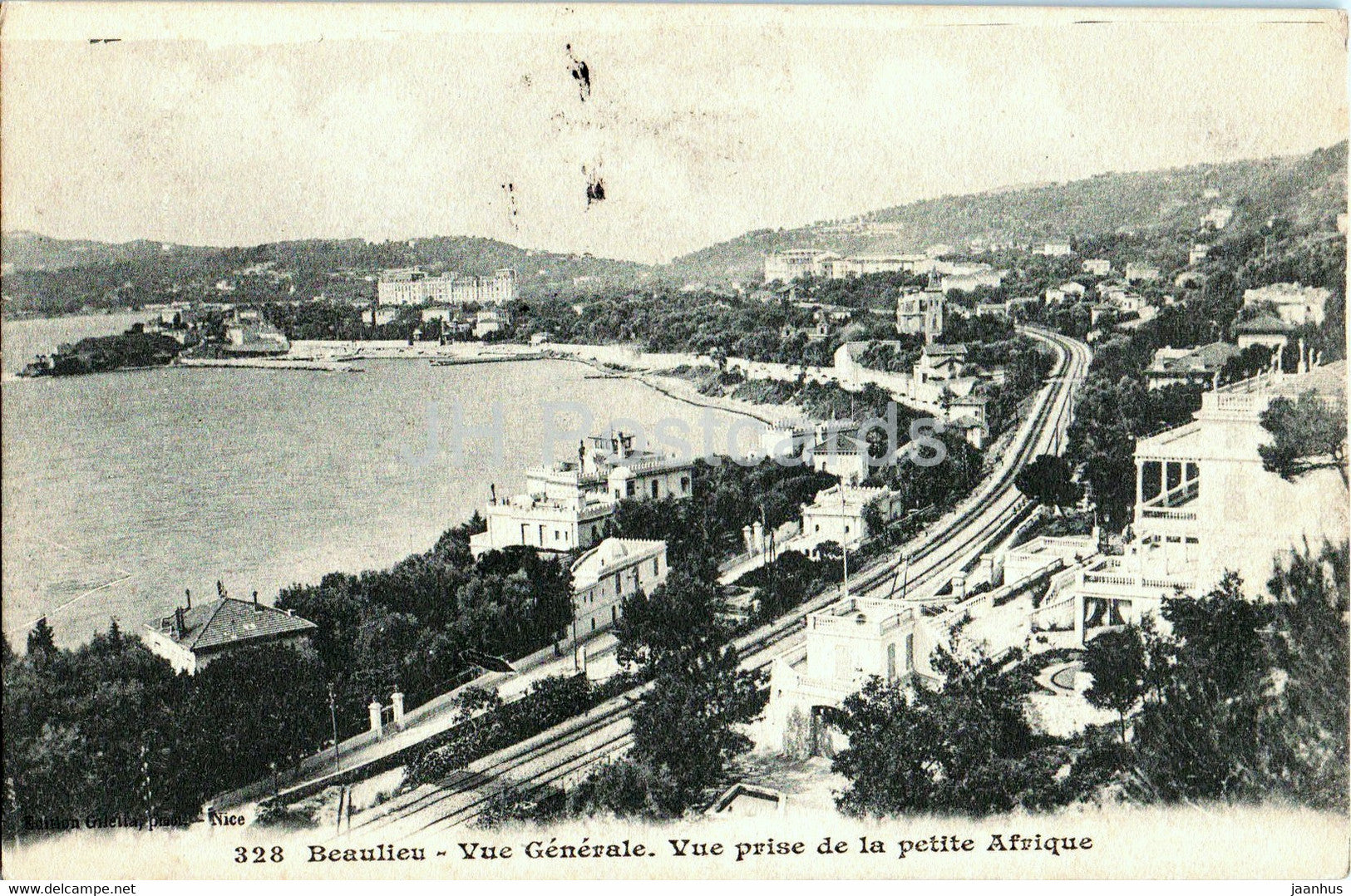 Beaulieu - Vue Generale - Vue prise de la petite Afrique - 328 - old postcard - France - used - JH Postcards