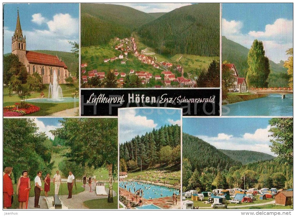Luftkurort Höfen , Enz - Schwarzwald - Gasthof und Pension Hirsch - church - 7545 - Germany - ungelaufen - JH Postcards