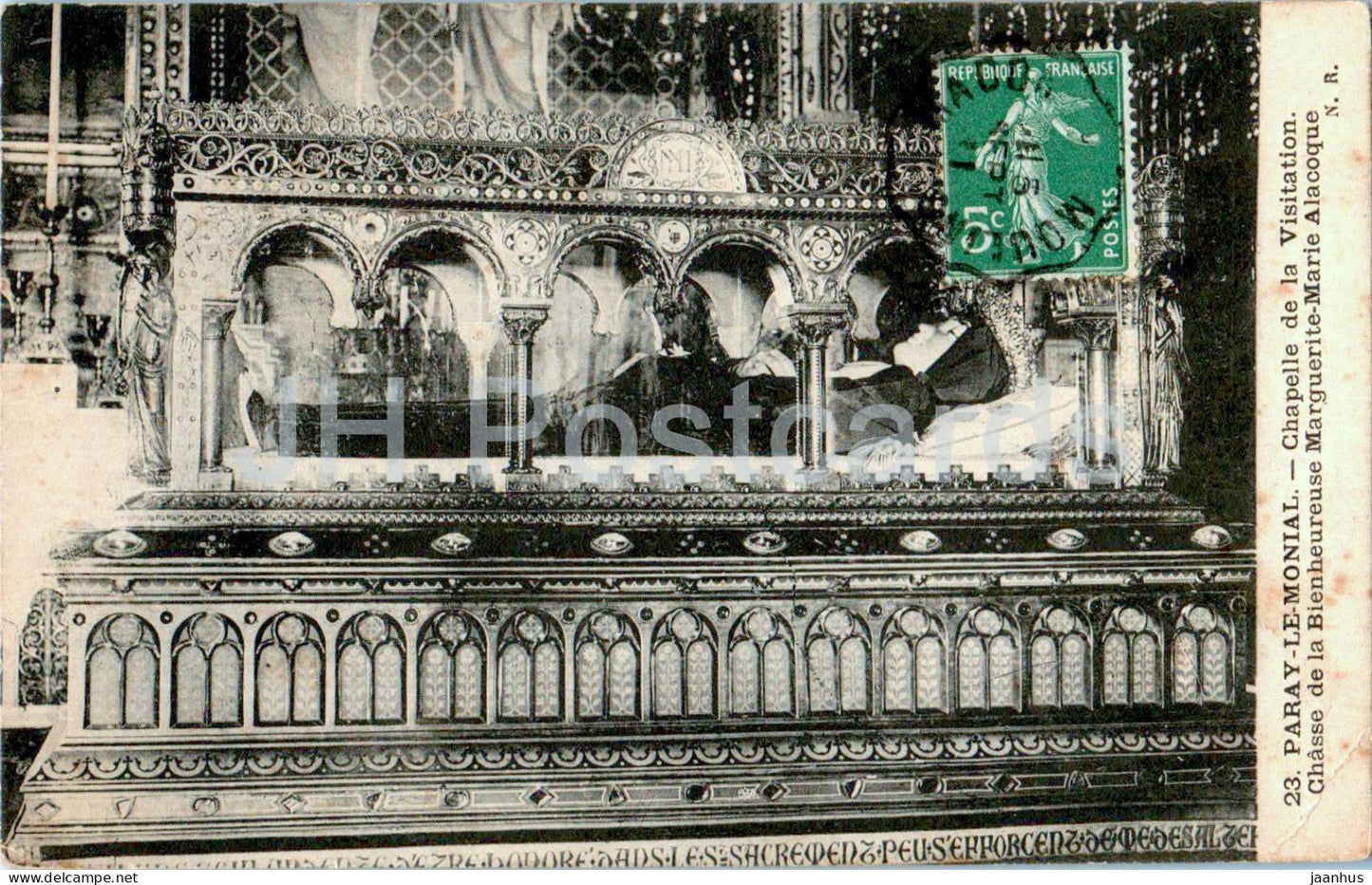 Paray Le Monial - Chapelle de la Visitation - Chasse de la Bienheureuse - 23 - old postcard - 1911 - France - used - JH Postcards