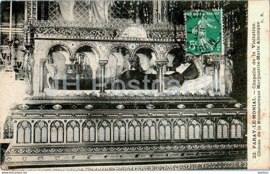 Paray Le Monial - Chapelle de la Visitation - Chasse de la Bienheureuse - 23 - old postcard - 1911 - France - used - JH Postcards