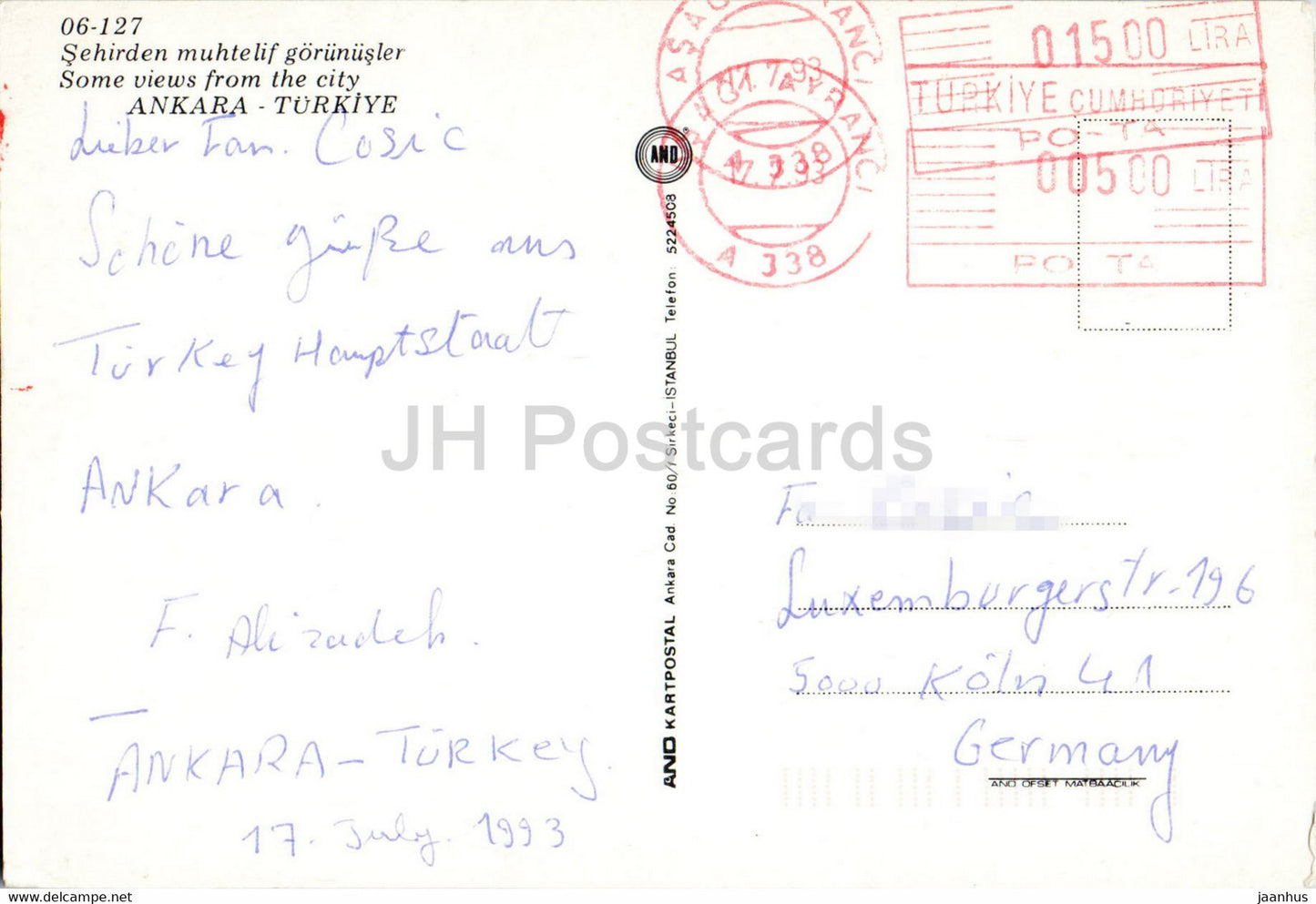 Ankara - quelques vues de la ville - ET - 1993 - Turquie - occasion