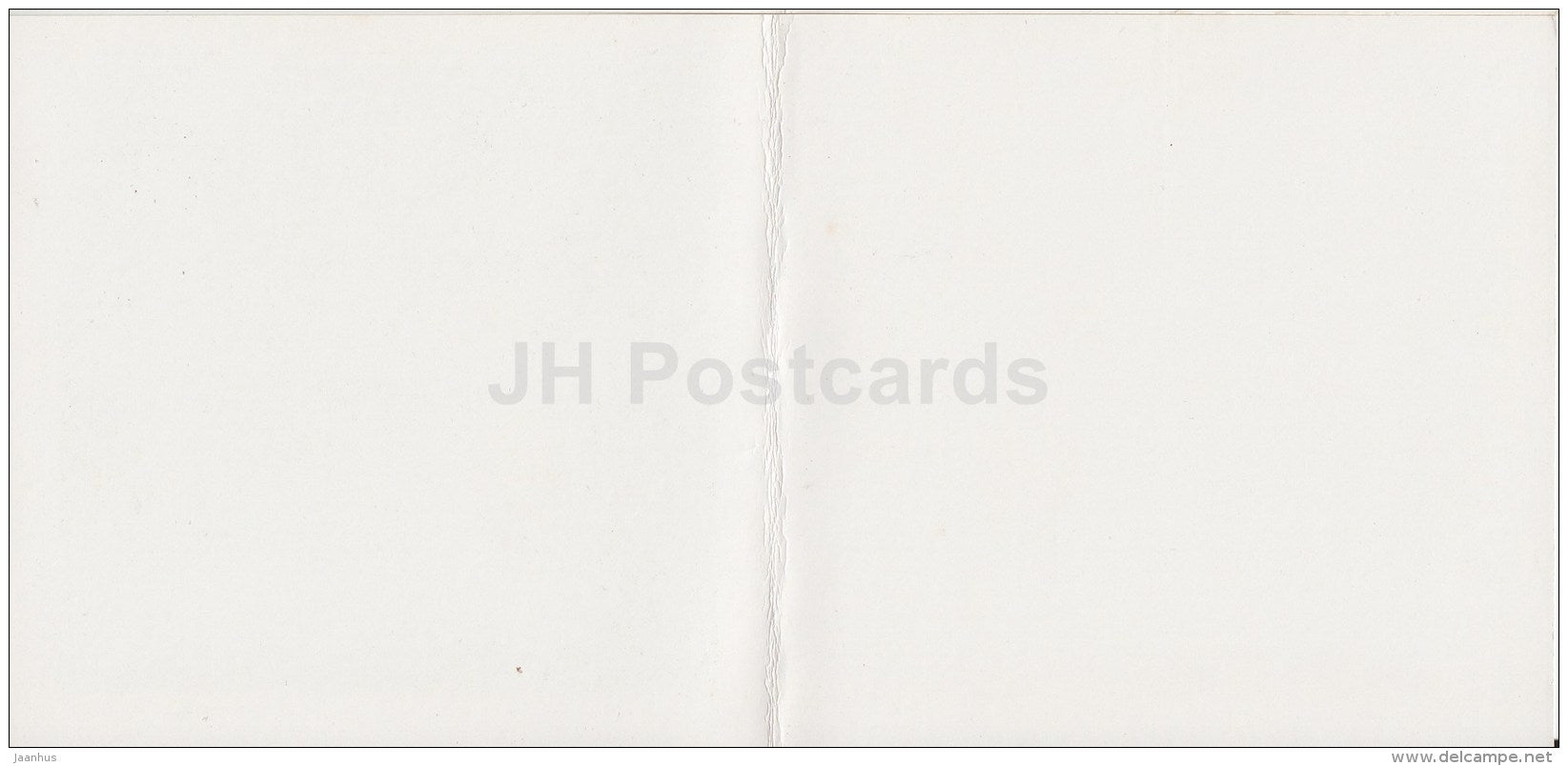 mini Birthday Greeting card - yellow flowers in the vase - flowers - 1989 - Latvia USSR - unused - JH Postcards