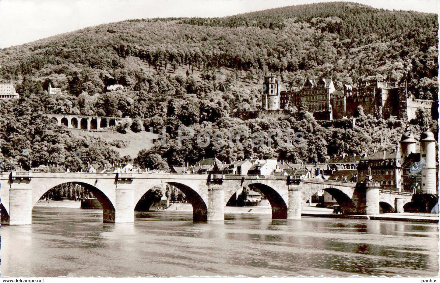 Heidelberg - bridge - 1296 - old postcard - Germany - used - JH Postcards