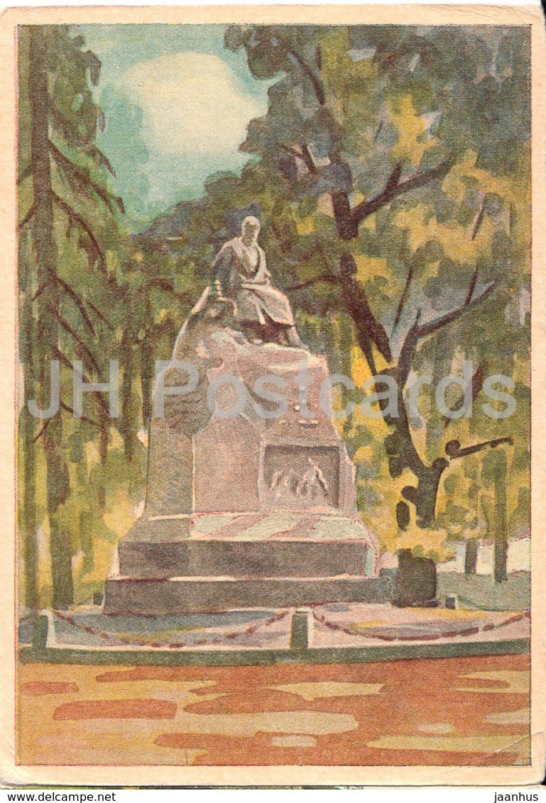 Voru - monument to Estonian writer Fr. R. Kreutzwald - 1961 - Estonia USSR - unused