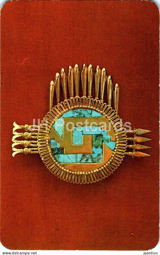 Chimalli gold brooch - Yanhuitlan Oax - Mexico - unused
