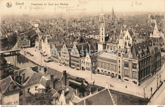 Gand - Gent - Panorama du Quai aux Herbes - 15 - old postcard - Belgium - used - JH Postcards