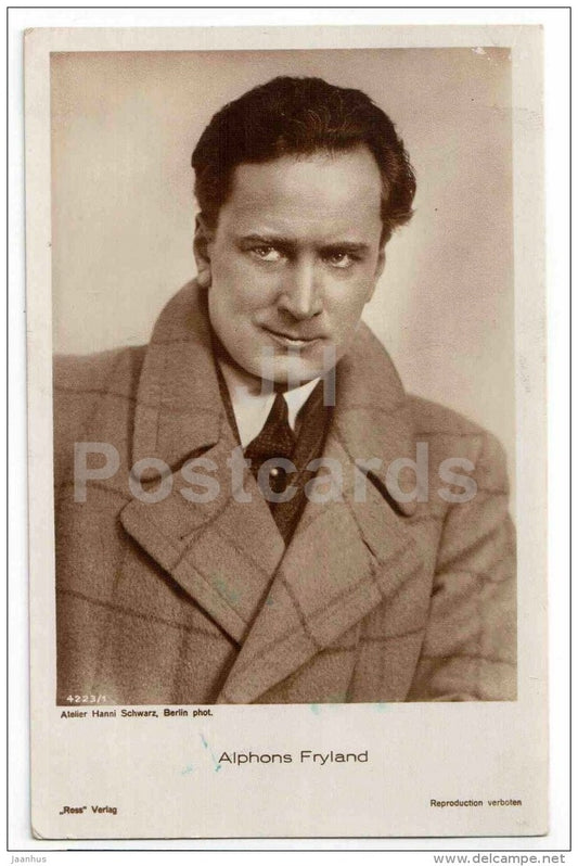 Austrian Movie Actor Alphons Fryland - film - Ross Verlag - 4223/1 - circulated in Estonia - JH Postcards