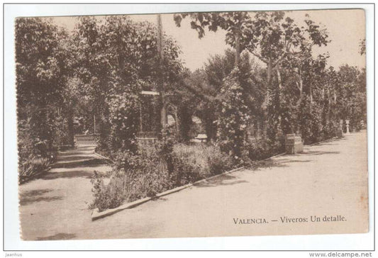 Viveros , un detalle - Valencia - nursery garden - JDP Valencia - old postcard - Spain - unused - JH Postcards