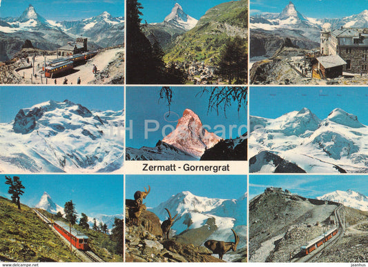 Zermatt - Gornergrat - train - railway - funicular - multiview - 48947 - Switzerland - used - JH Postcards