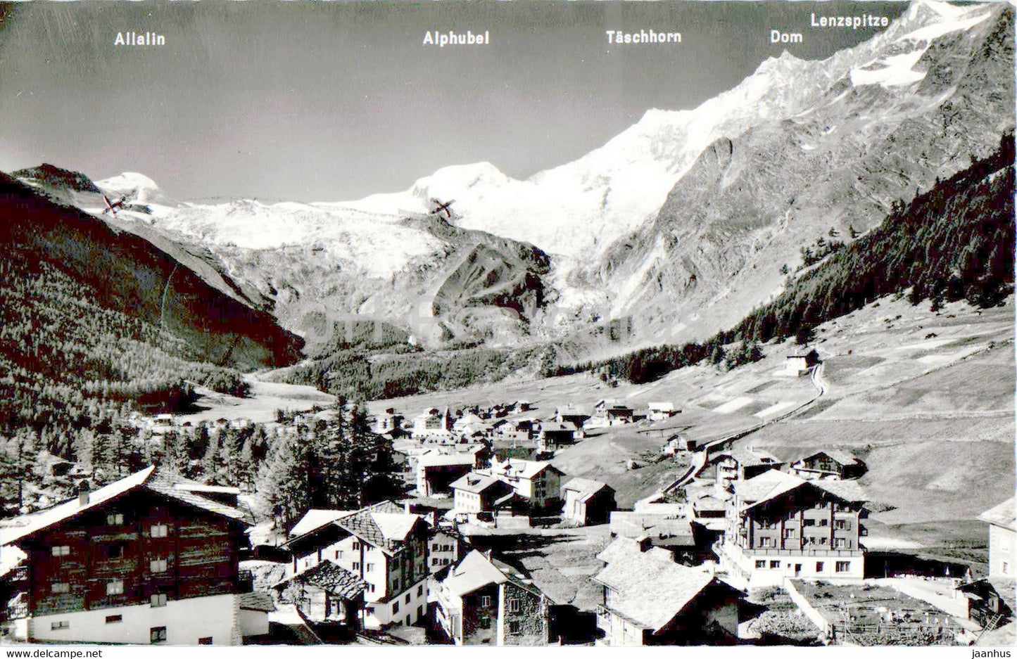Saas Fee 1800 m mit Fee Gletscher - 1971 - Switzerland - used - JH Postcards