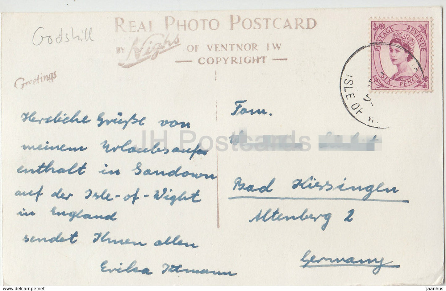 Old Thatched Cottages &amp; Church - Godshill - 5563 - alte Postkarte - Vereinigtes Königreich - England - gebraucht