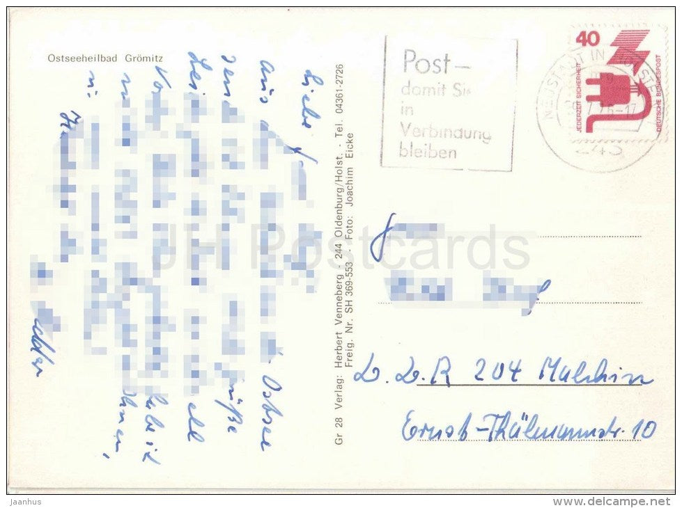 Ostseeheilbad Grömitz - Germany - 1976 gelaufen - JH Postcards