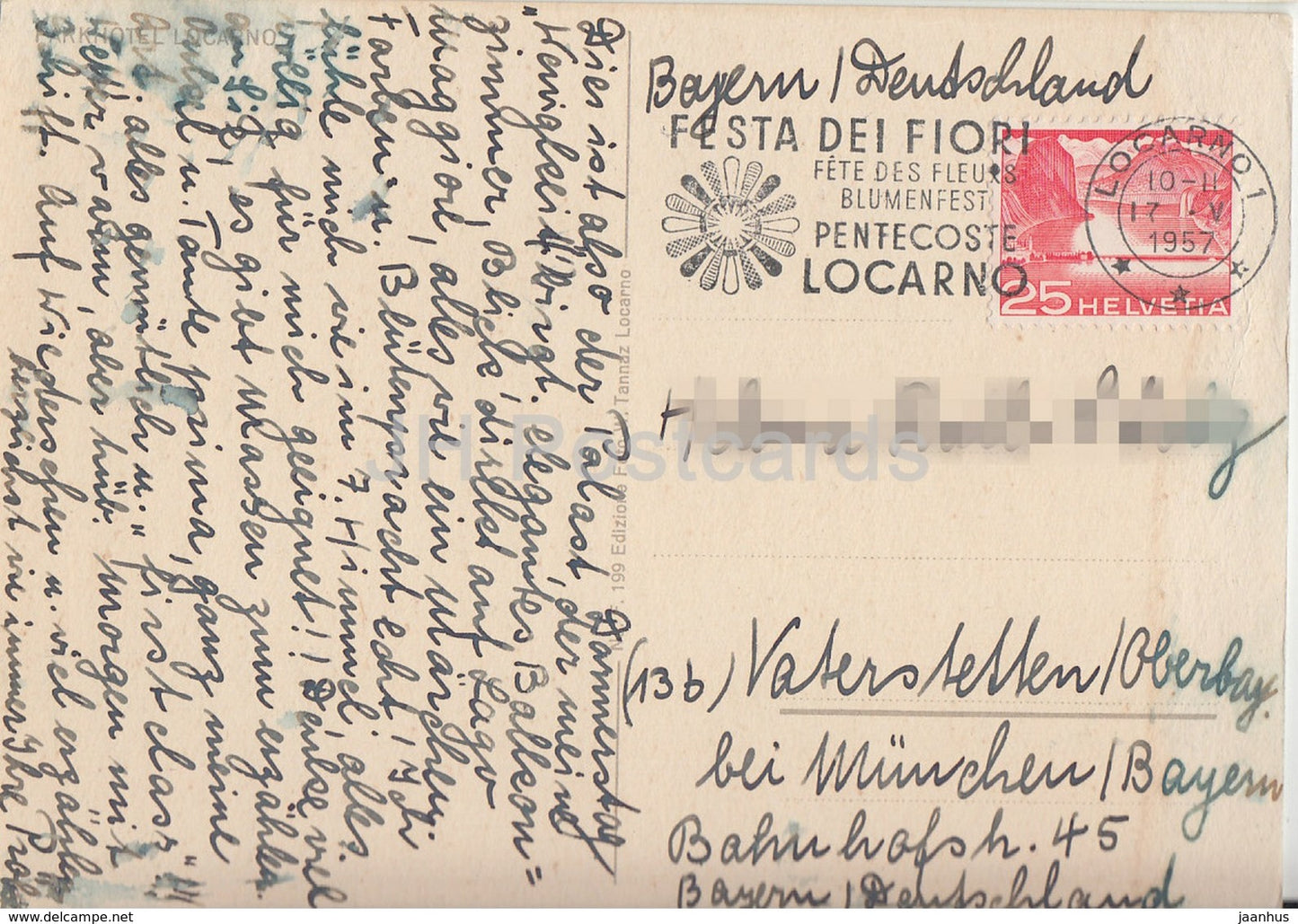 Parkhotel Locarno - Hotel - 1957 - Schweiz - gebraucht