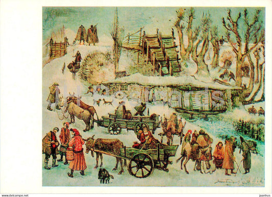 painting by Zlatyu Boyadzhiev - Mill in Winter - Bulgarian art - 1978 - Russia USSR - unused - JH Postcards