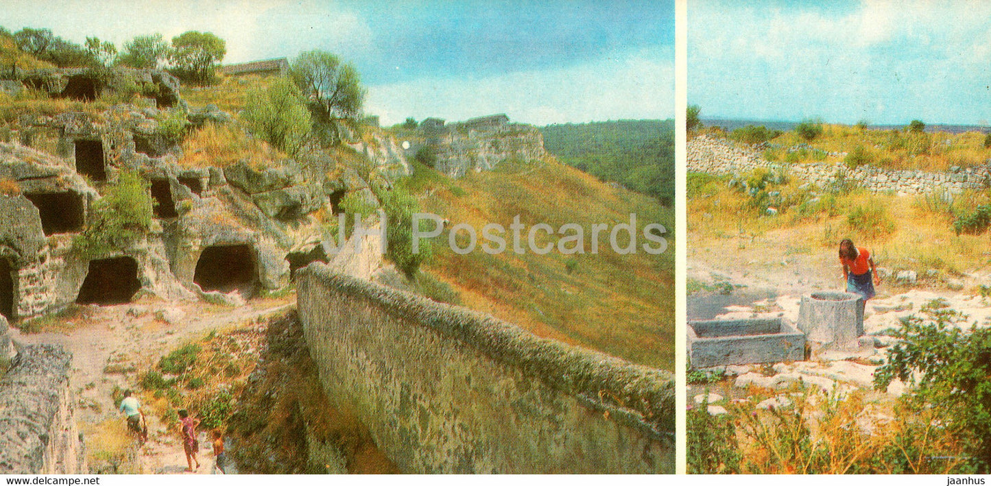 Bakhchisaray Palace Museum - Entrance to the Chufut-Kale caves - well - Crimea - 1981 - Ukraine USSR - unused - JH Postcards