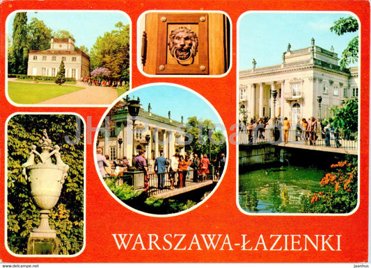 Warsaw - Warszawa - Lazienki - Bialy Domek - Palac Na Wyspie - palace - multiview - Poland - unused - JH Postcards