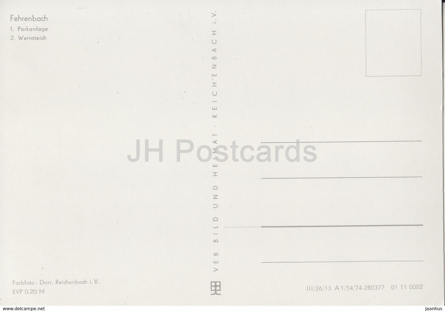 Fehrenbach - Parkanlage - Werrateich - Allemagne DDR - inutilisé