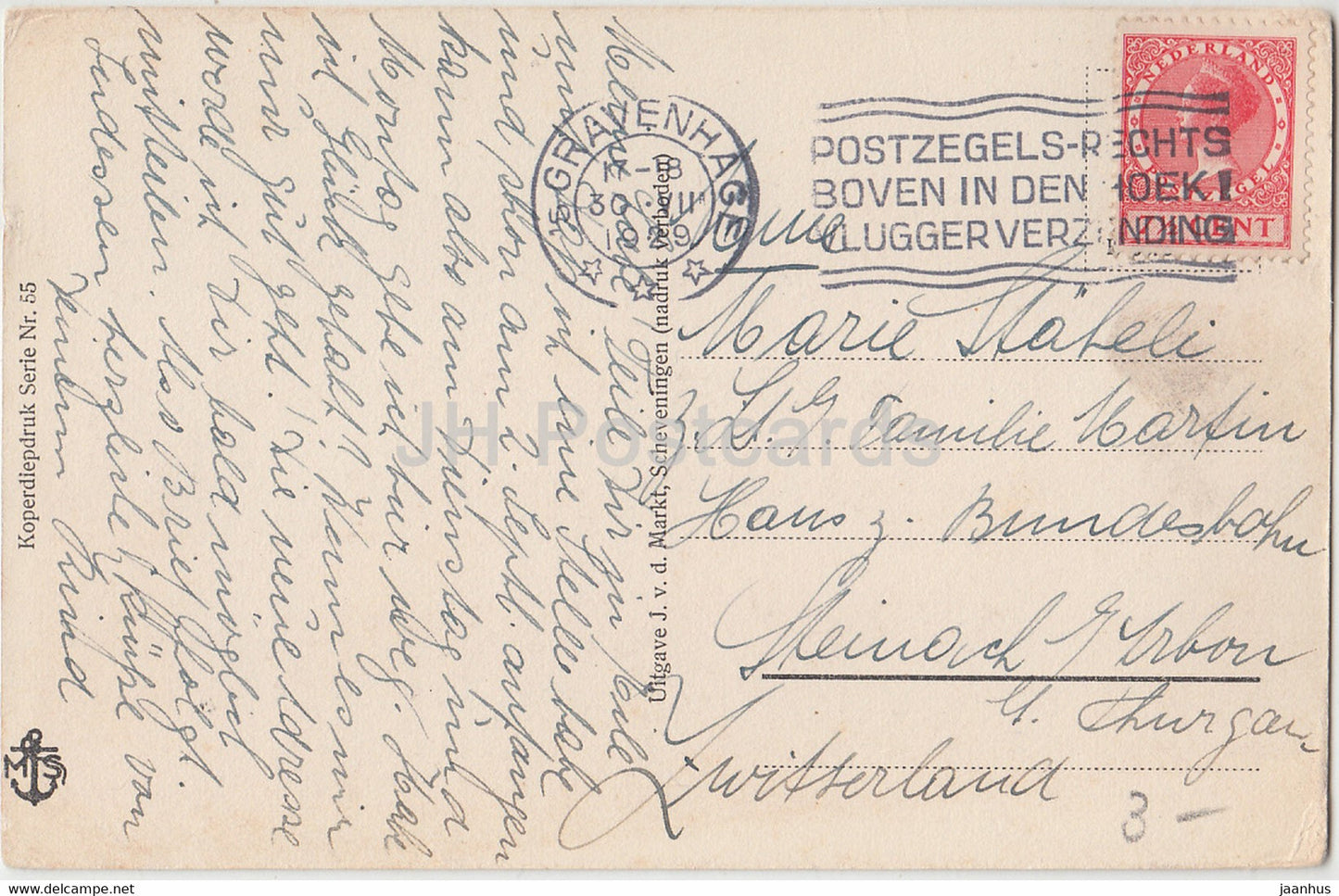 Scheveningen - Heerliik Saisonneder - beach - 55 - old postcard - 1929 - Netherlands - used