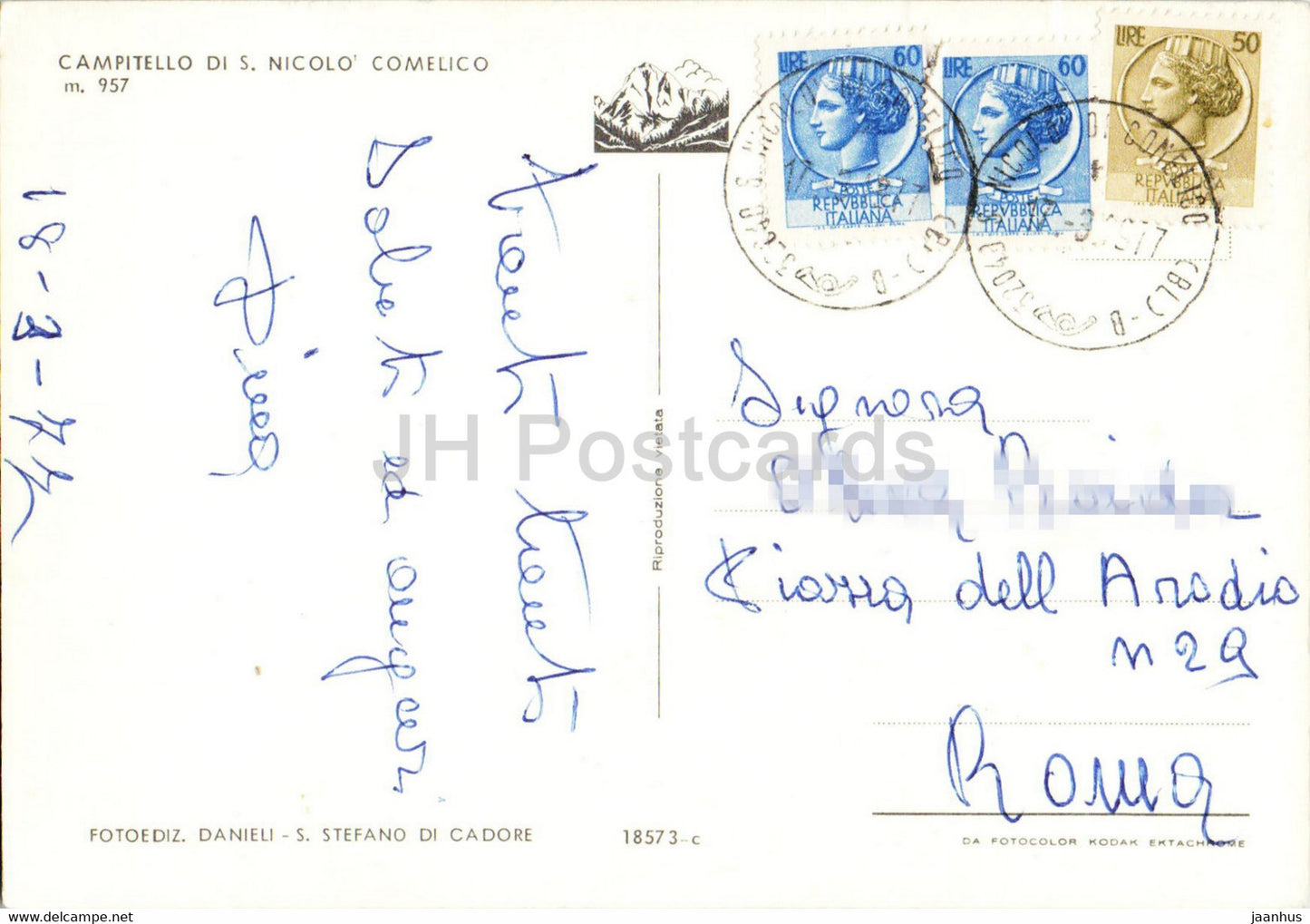 Campitello di S Nicolo Comelico 957 m- 1977 - Italy - used