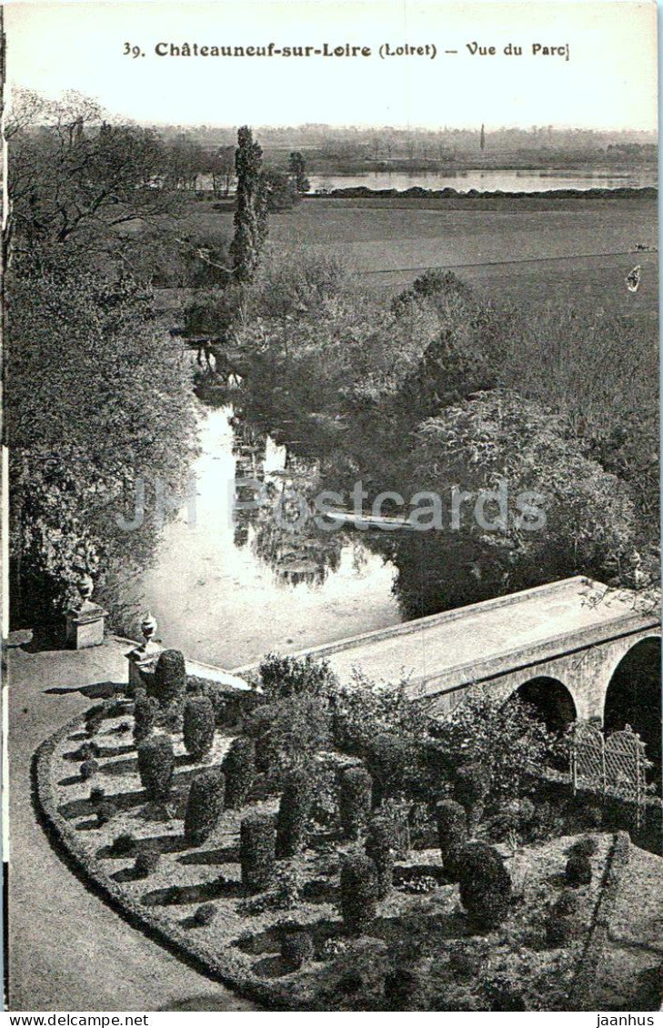 Chateauneuf Sur Loire - Vue du Parc - park - 39 - old postcard - France - unused - JH Postcards