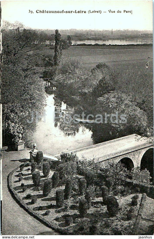 Chateauneuf Sur Loire - Vue du Parc - park - 39 - old postcard - France - unused - JH Postcards