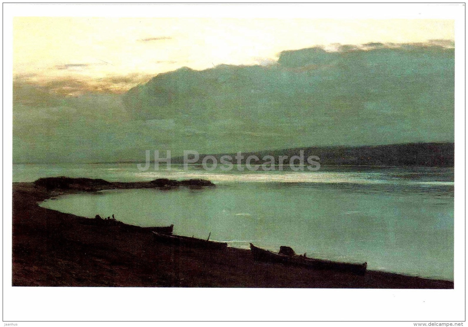 painting by Isaac Levitan - Evening on the Volga river , 1886-1888 - large format postcard - russian art - unused - JH Postcards