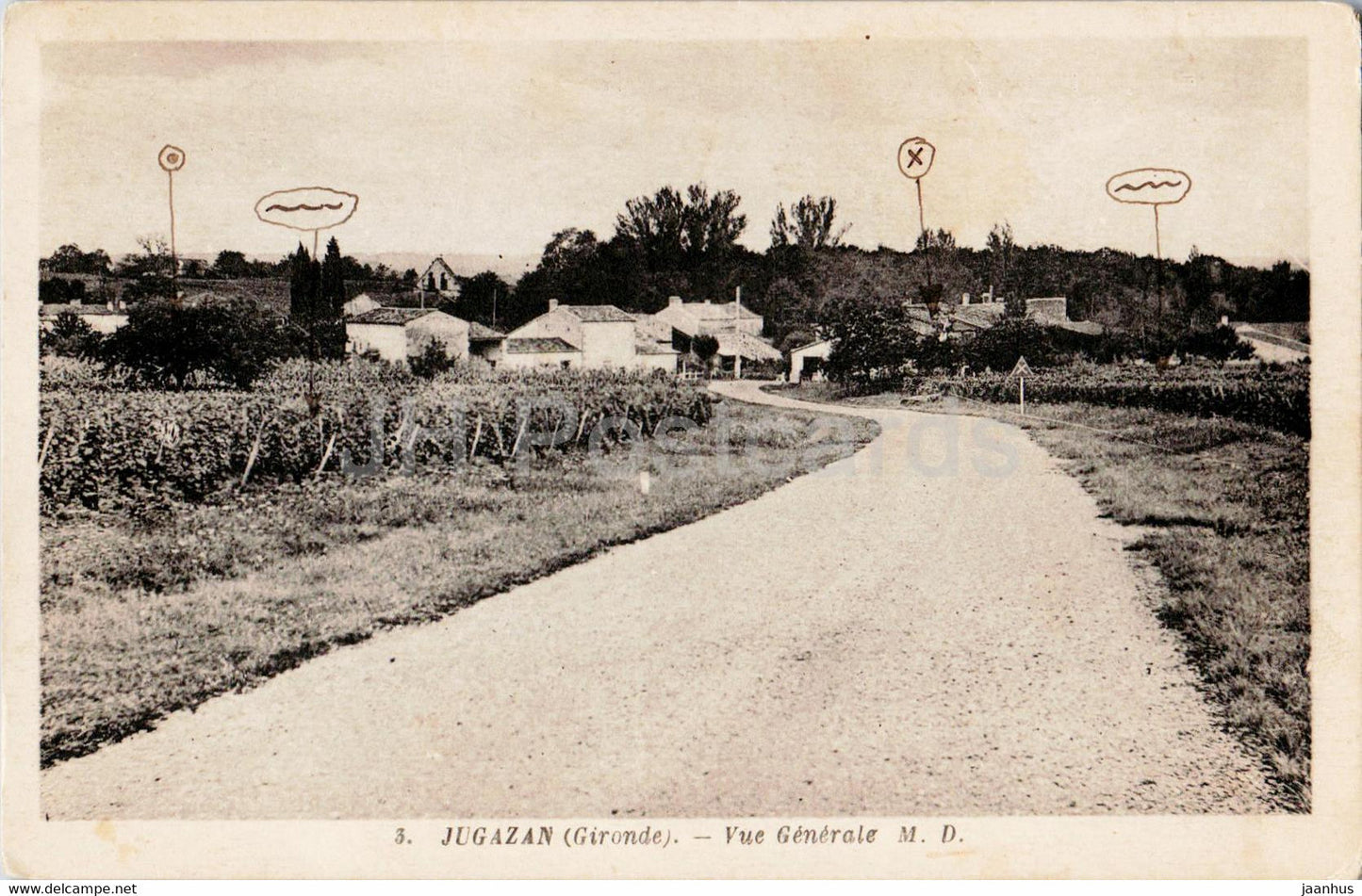 Jugazan - Vue Generale - 3 - old postcard - 1940 - France - used - JH Postcards