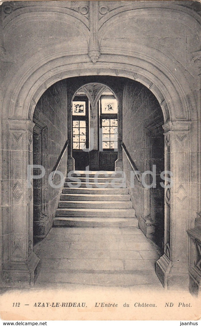 Azay Le Rideau - L'Entree du Chateau - castle - 112 - old postcard - France - unused