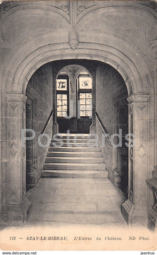 Azay Le Rideau - L'Entree du Chateau - castle - 112 - old postcard - France - unused