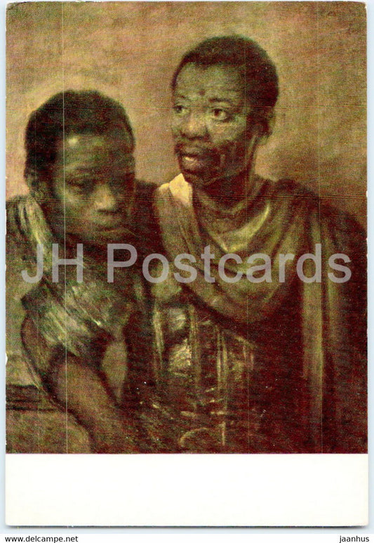 painting by Rembrandt - The Two Negroes - Dutch art - Netherlands - unused - JH Postcards