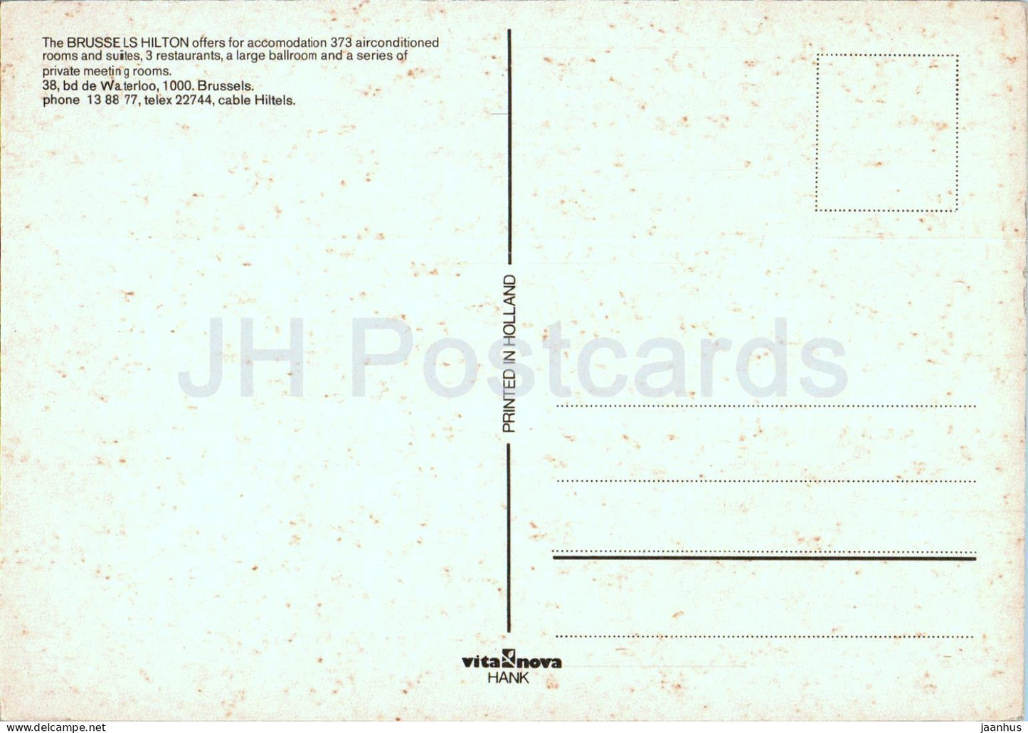 Bruxelles - Brussels - Hilton hotel - Belgium - unused