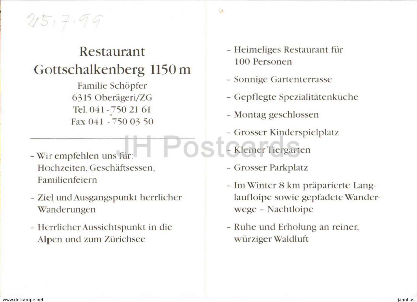 Restaurant Gottschalkenberg - Suisse - inutilisé