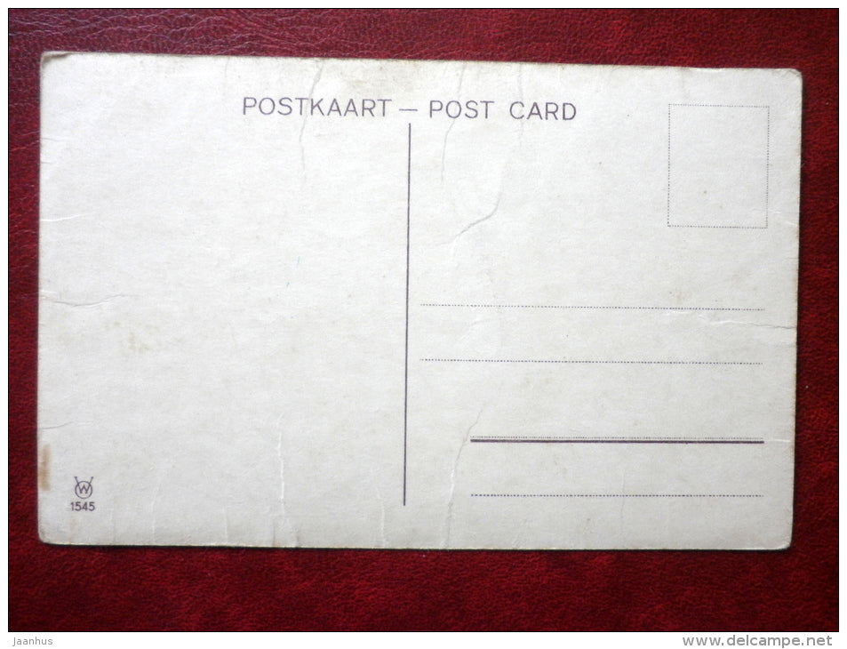 old woman with daisy - no man - humour - WO 1545 - 1920s-1930s - Estonia - unused - JH Postcards