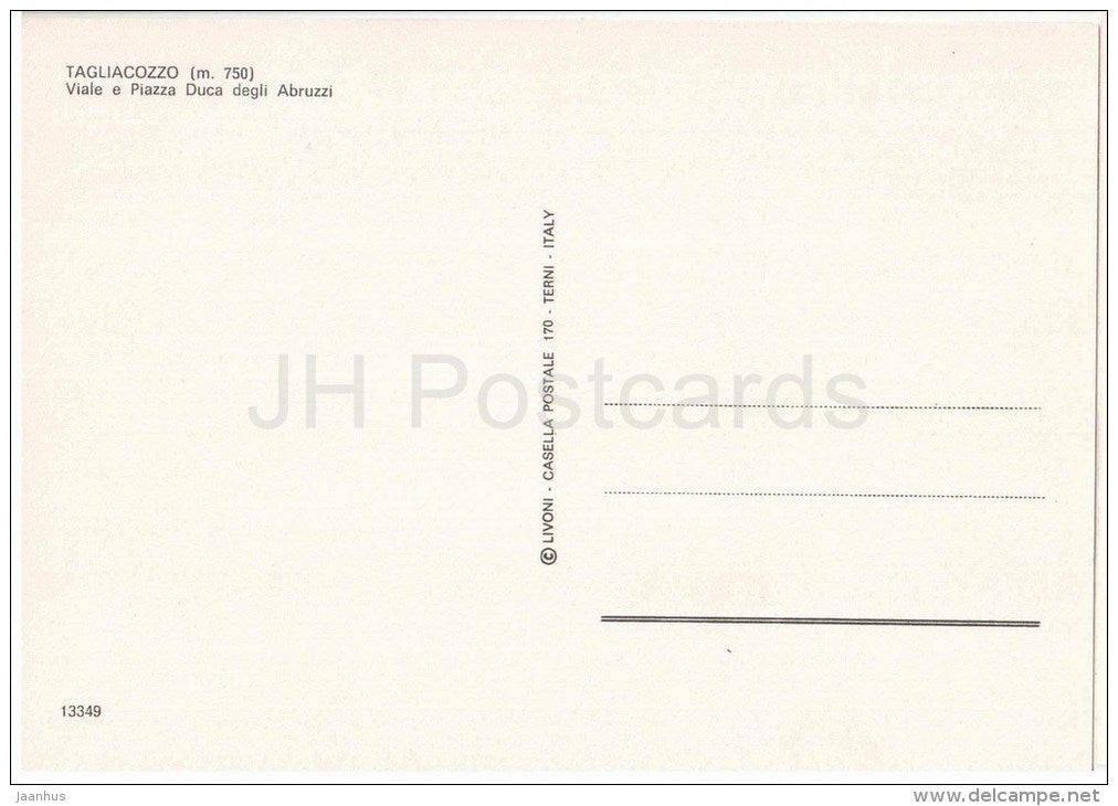 Viale e Piazza Duca degli Abruzzi - Tagliacozzo m. 750 - L´Aquila - Abruzzo - 13349 - Italia - Italy - unused - JH Postcards