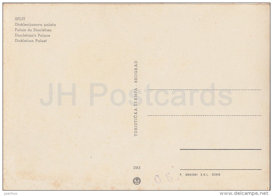 Diocletian´s Palace - Split - 293 - Croatia - unused - JH Postcards