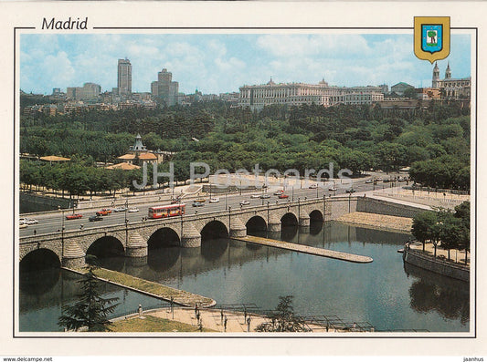 Madrid - Puente de Segovia y Rio Manzanares - Bridge of Segovia and Manzanares river - bus - 137 - Spain - unused - JH Postcards