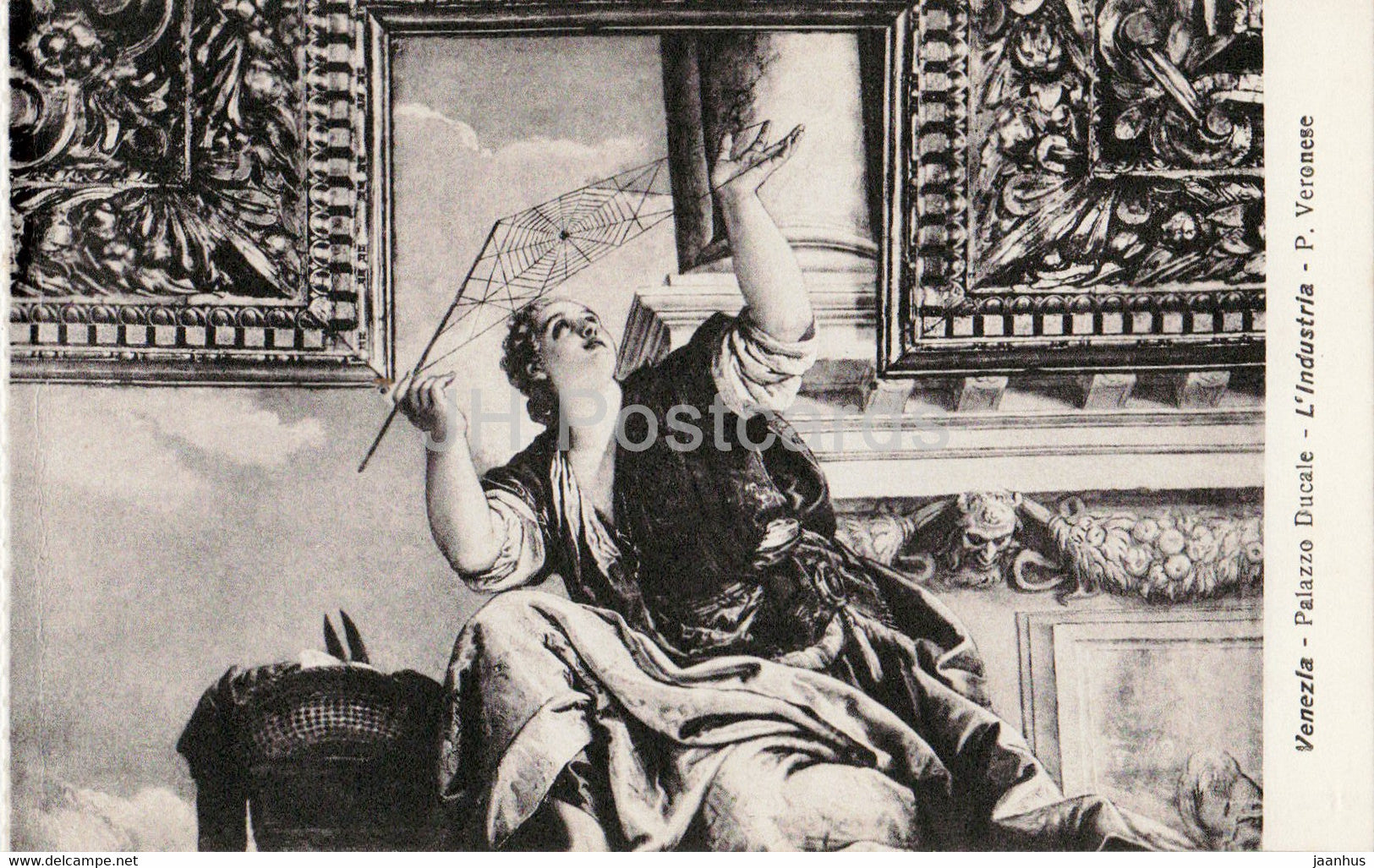 Venezia - Venice - Palazzo Ducale - La Mansuetudine - P. Veronese - sheep - 58726 - old postcard - Italy - unused - JH Postcards