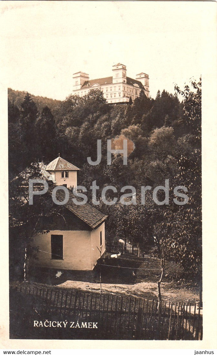 Racicky Zamek - Racice - castle - old postcard - Czech Republic - used - JH Postcards