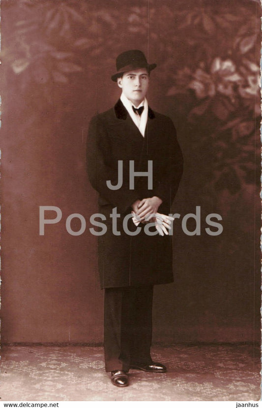 man - old postcard - France - unused - JH Postcards