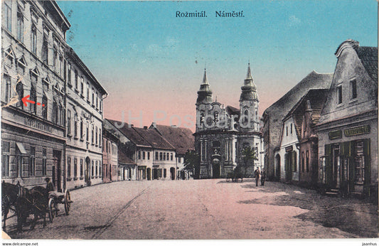 Rozmital - Namesti - square - old postcard - 1923 - Czech Republic - used - JH Postcards