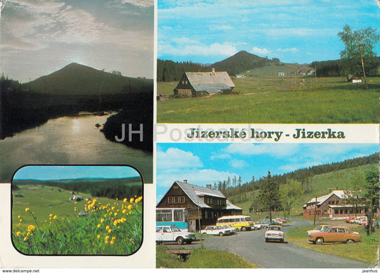 Jizerske Hory - Jizerka - cars - view - multiview - Czechoslovakia - Czech Republic - 1980 - used - JH Postcards