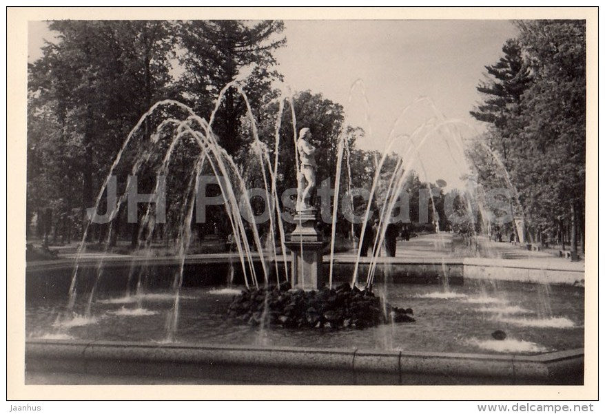 Adam fountain - Petrodvorets - photo card - 1955 - Russia USSR - unused - JH Postcards