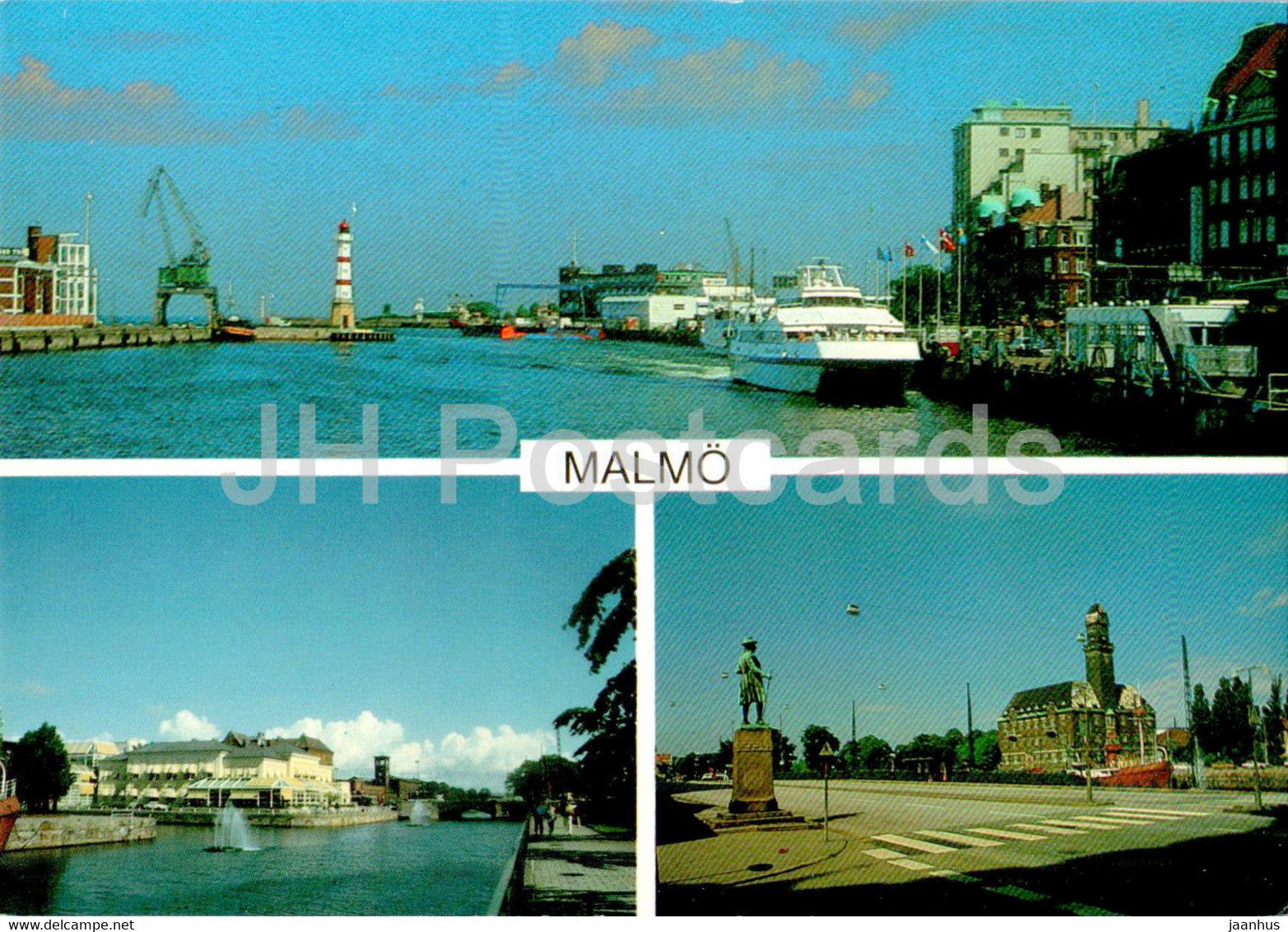Malmo - ship - multiview - 956 - Sweden - unused - JH Postcards