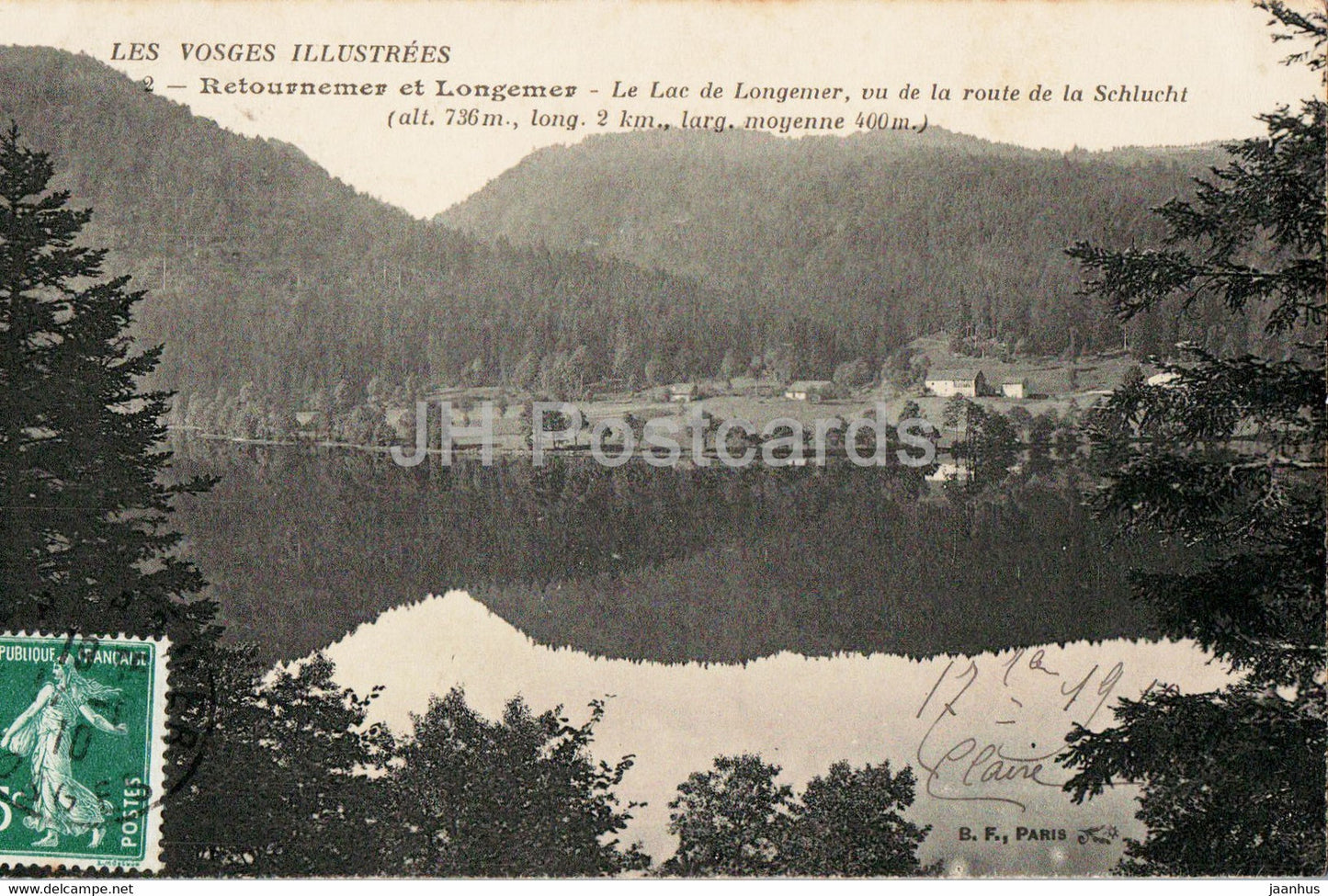 Retournemer et Longemer - Le Lac de Longemer - 2 - old postcard - 1910 - France - used - JH Postcards