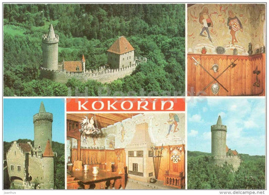 Kokorin castle - interior - Czechoslovakia - Czech - used 1994 - JH Postcards
