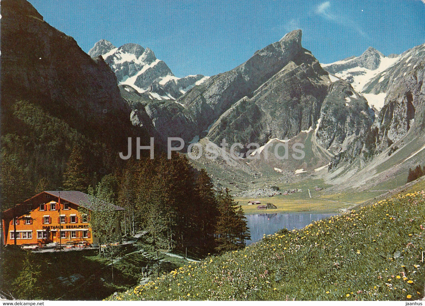 Berggasthaus Seealpsee mit Altmann - Rotsteinpass - Rossmad - Santis - 1964 - Switzerland - used - JH Postcards