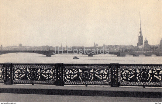 Leningrad - St. Petersburg - Railings of Liteiny bridge - Cast iron lace work - 1970 - Russia USSR - unused - JH Postcards