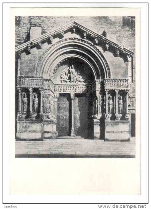 Abbey Church St. Trophime - portal - Arles - Romanesque architecture - 1971 - France - unused - JH Postcards