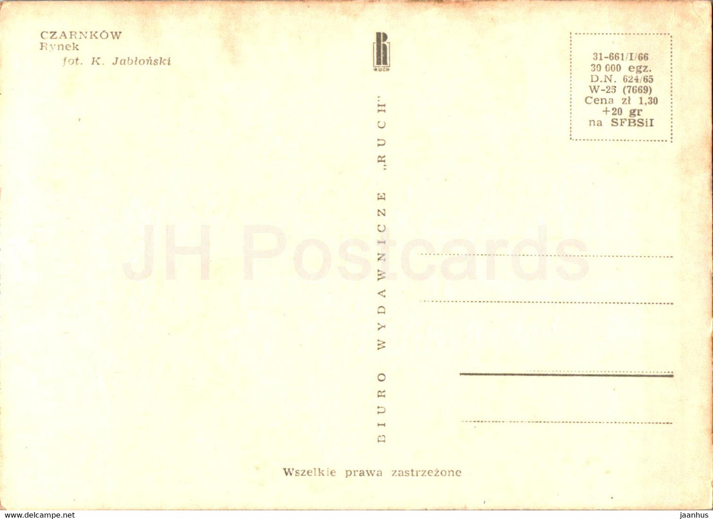 Czarnkow - Rynek - market square - Poland - unused