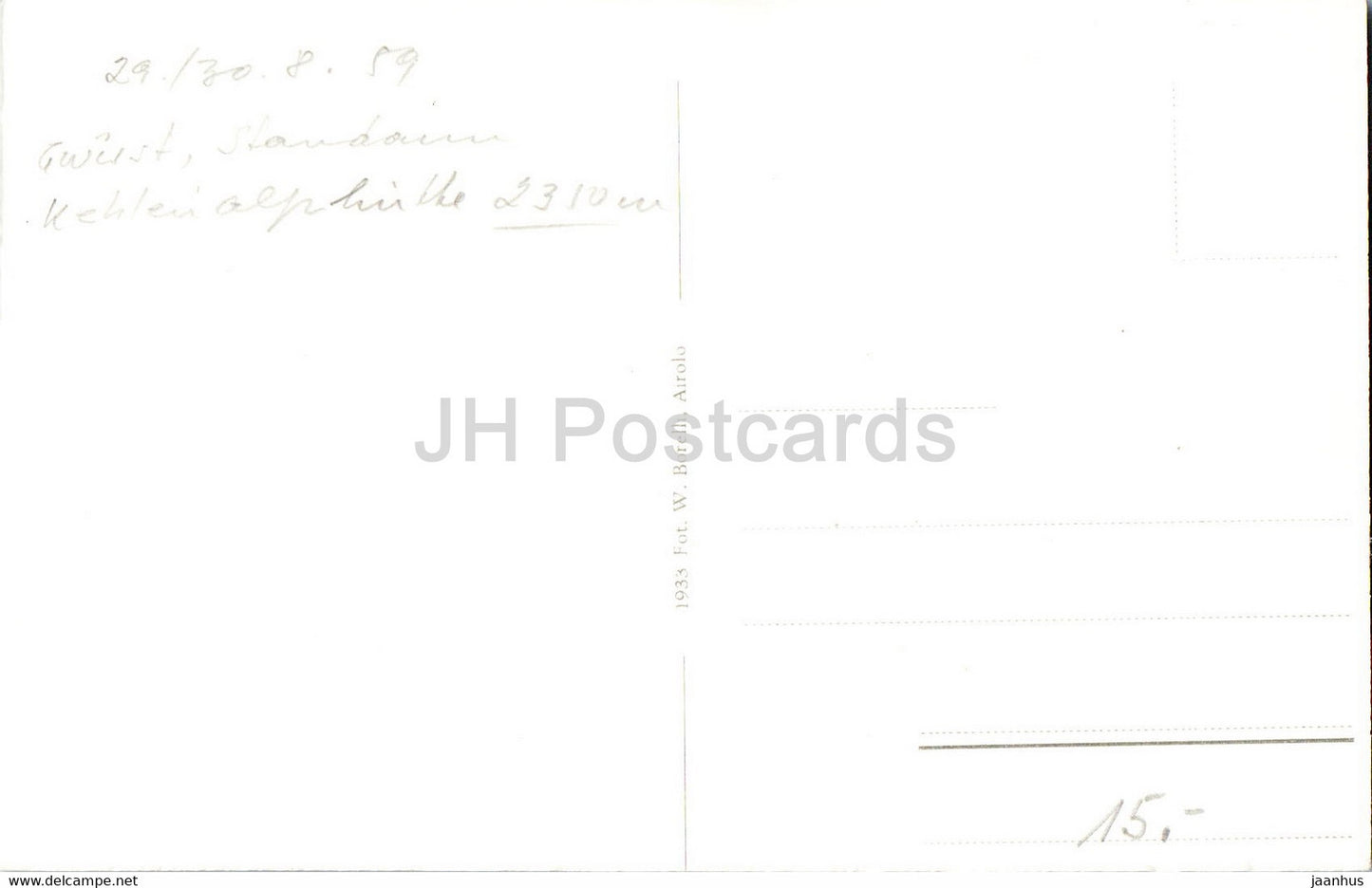 Goscheneralp - Dammastockkette - 1 - 1933 - carte postale ancienne - 1959 - Suisse - utilisé